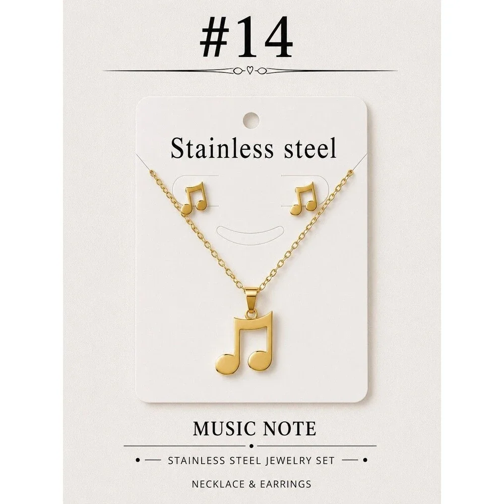 stainless steel necklace women setUnit Selections Número 5x11$